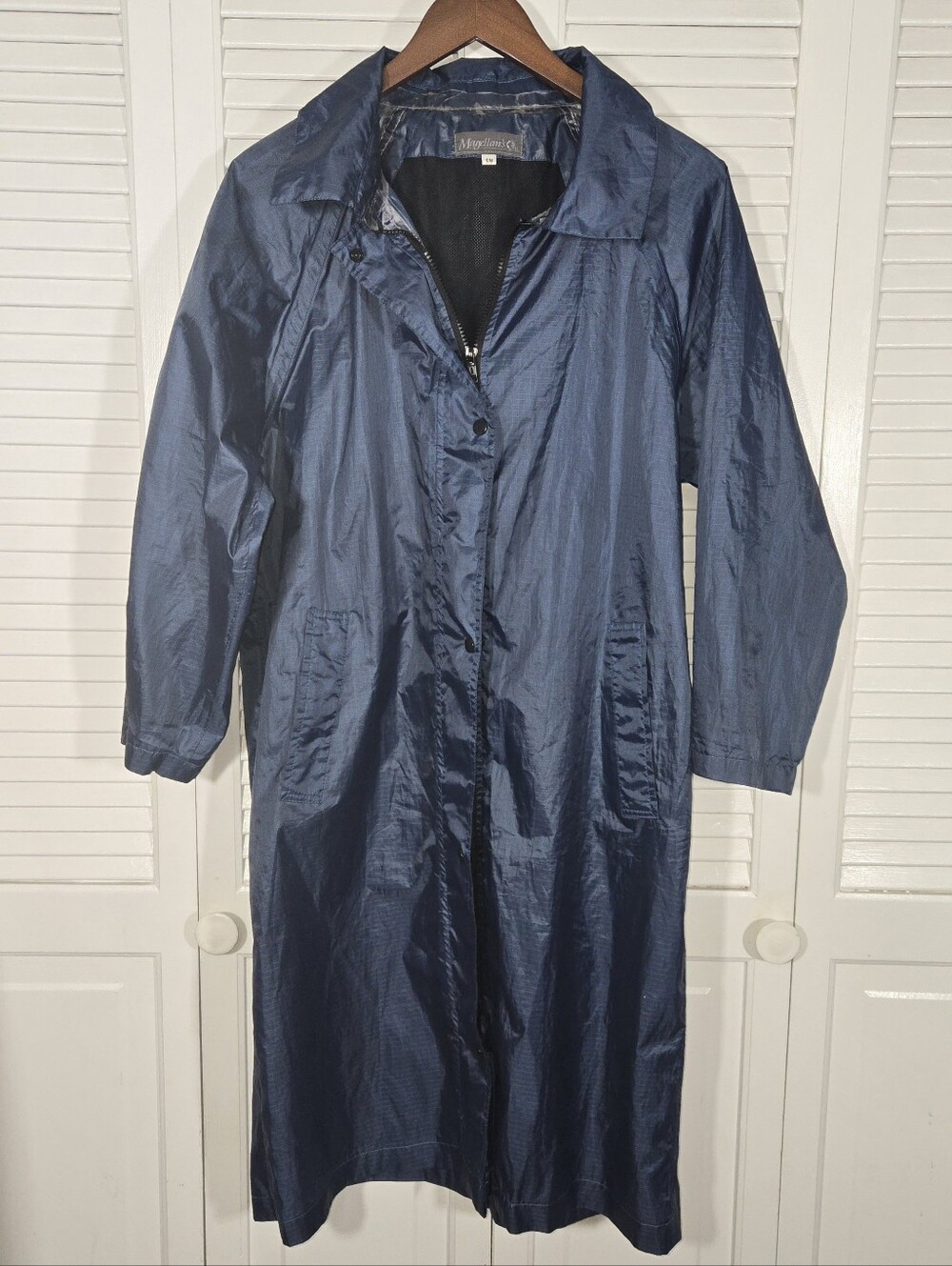 Magellans Vintage Royal Blue Nylon Lightweight Windbreaker Jacket Sz S/M